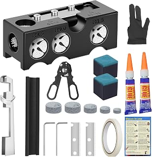 11-in-1 Billiards Pool Cue Tip Shaper, Pool Cue Tips Replacement Kit, Pool Cue Repair Kit, Pool Stick Tips Replacement Kit, Cue Tip Shaper Pool Cue Accessories