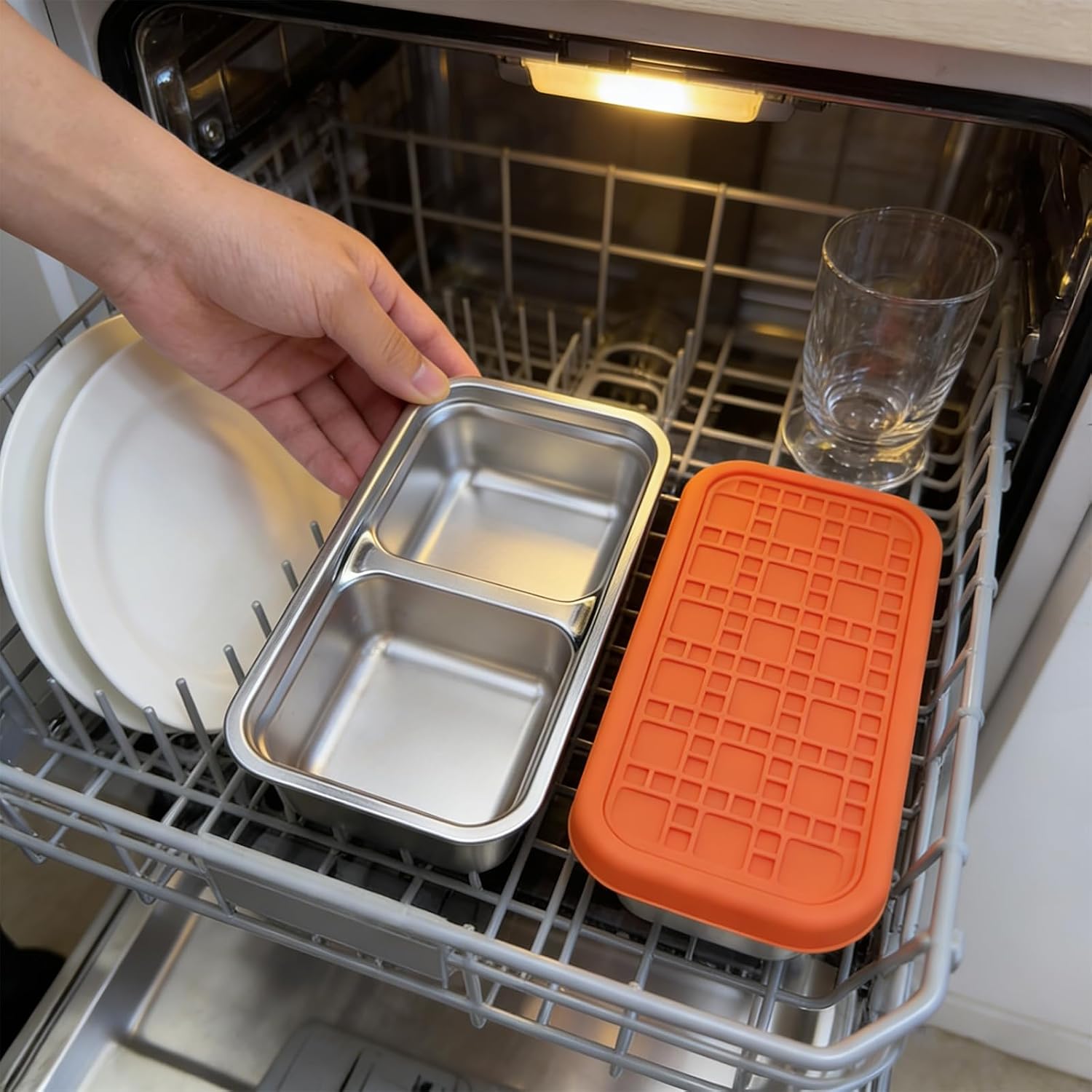12 Pack Stainless Steel Snack Containers for Kids, 2 Compartment Leak-Proof with Silicone Lid & Dishwasher Safe, 304 Food Grade Reusable for Travel, School, Camping, Outdoor