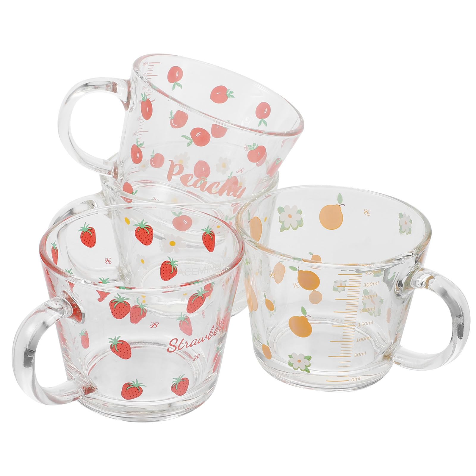 Vasos de vidrio de borosilicato resistentes al calor tazas de diseño ligero 4 piezas