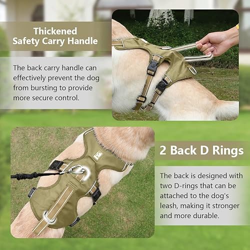 Miniatura 3 de FEimaX Arnés para perro, chaleco acolchado suave sin tirones para perro con 3 clips para la correa y asa de fácil control, reflectante, ajustable,