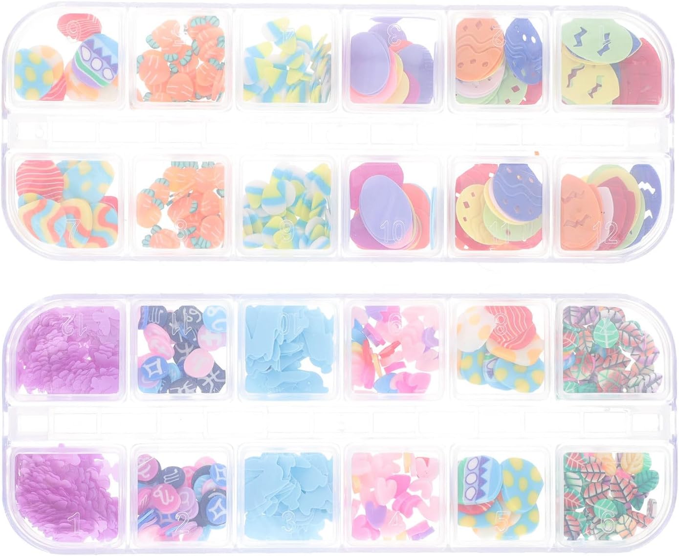 TOYANDONA Easter Themed Nail Charm Set 2 Boxes Polymer Clay Nail Art Accessories DIY Decorations for Festival Supplies