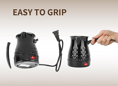 Miniatura 2 de Cafetera turca eléctrica, portátil de 20.3 fl oz, cafetera eléctrica de pavo árabe, griega, turca, cafetera antiquemaduras, hervidor de agua
