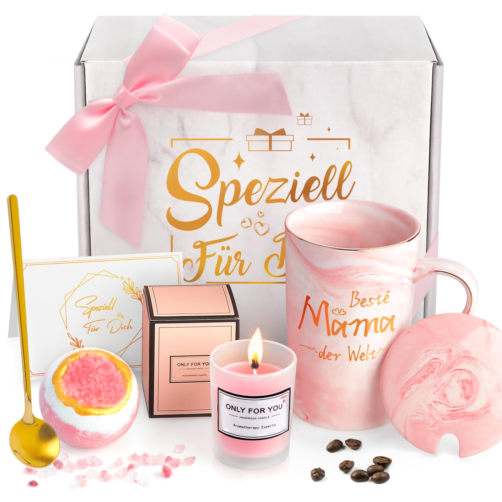 Geschenkkorb Für Mama – Mit Kerze, Badezusätzen, Tasse & Mehr