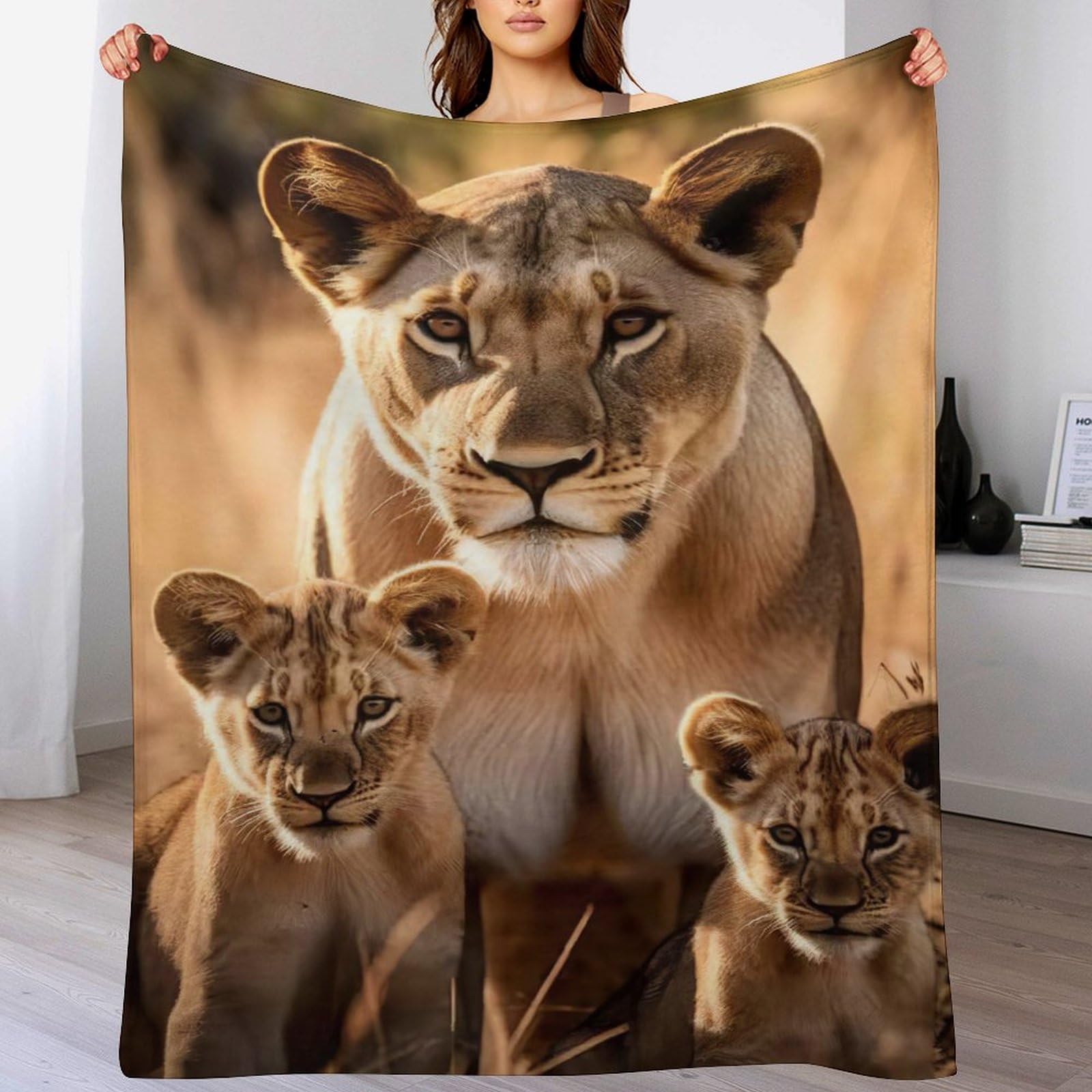 Manta de franela de león colcha ligera 140x180 para cama