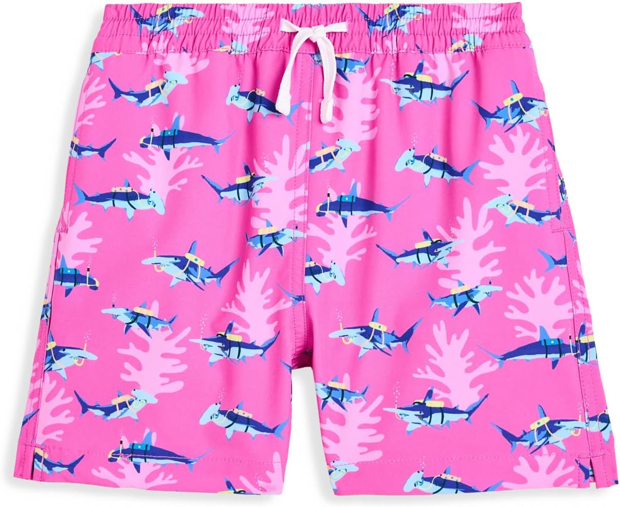 Chubbies Men's The Lil Great Pink Shark Swim Trunk (Infant/Toddler/Little Kid)