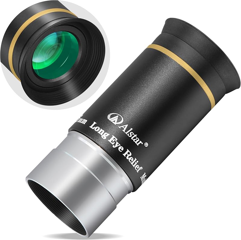 Ocular del telescopio Alstar, ocular de línea dorada de 6 mm, ángulo ultra gran angular de 66 grados | Ocular de aluminio de 1,25", lente HD de 5 elementos totalmente multicapa, alivio ocular de 14,8 mm, observación astronómica planetaria y del cielo profundo