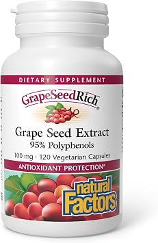 Natural Factors, GrapeSeedRich Grape Seed Extract, Antioxidant Support for Healthy Inflammatory Response, 120 Capsules