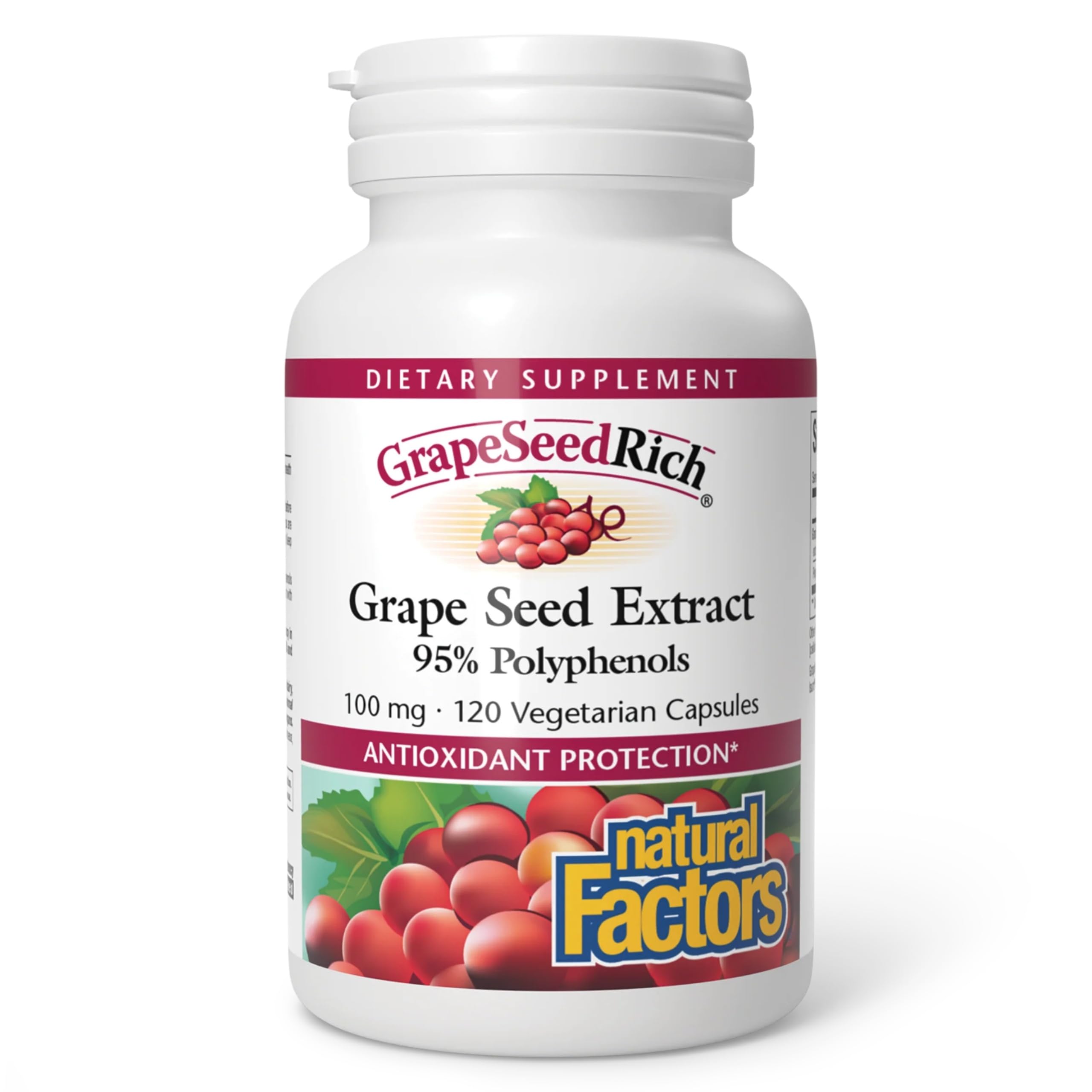 Natural Factors, GrapeSeedRich Grape Seed Extract, Antioxidant Support for Healthy Inflammatory Response, 120 Capsules