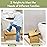 AmazerBath 7 Inches & 9 Inches Adjustable Height Bamboo Toilet Stool Squat Adult for Bathroom Poop Stool with Built-in Bracket, Potty Step Stool with Non-Slip Layer for Bathroom Natural Color