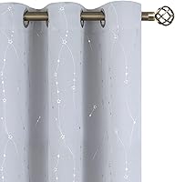 Vista 121 de BGment - Cortinas opacas para dormitorio infantil, con ojales, con aislamiento térmico, estampado de estrellas plateadas, para oscurecer