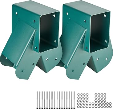 VEVOR A-Frame Middle Swing Set Brackets, Heavy Duty Carbon Steel Swing Set Hardware with Mounting Hardware, DIY Swing Set Bracket Swing Set Kit for 4x4 Legs & 4x6 Beam, Green 2 pc