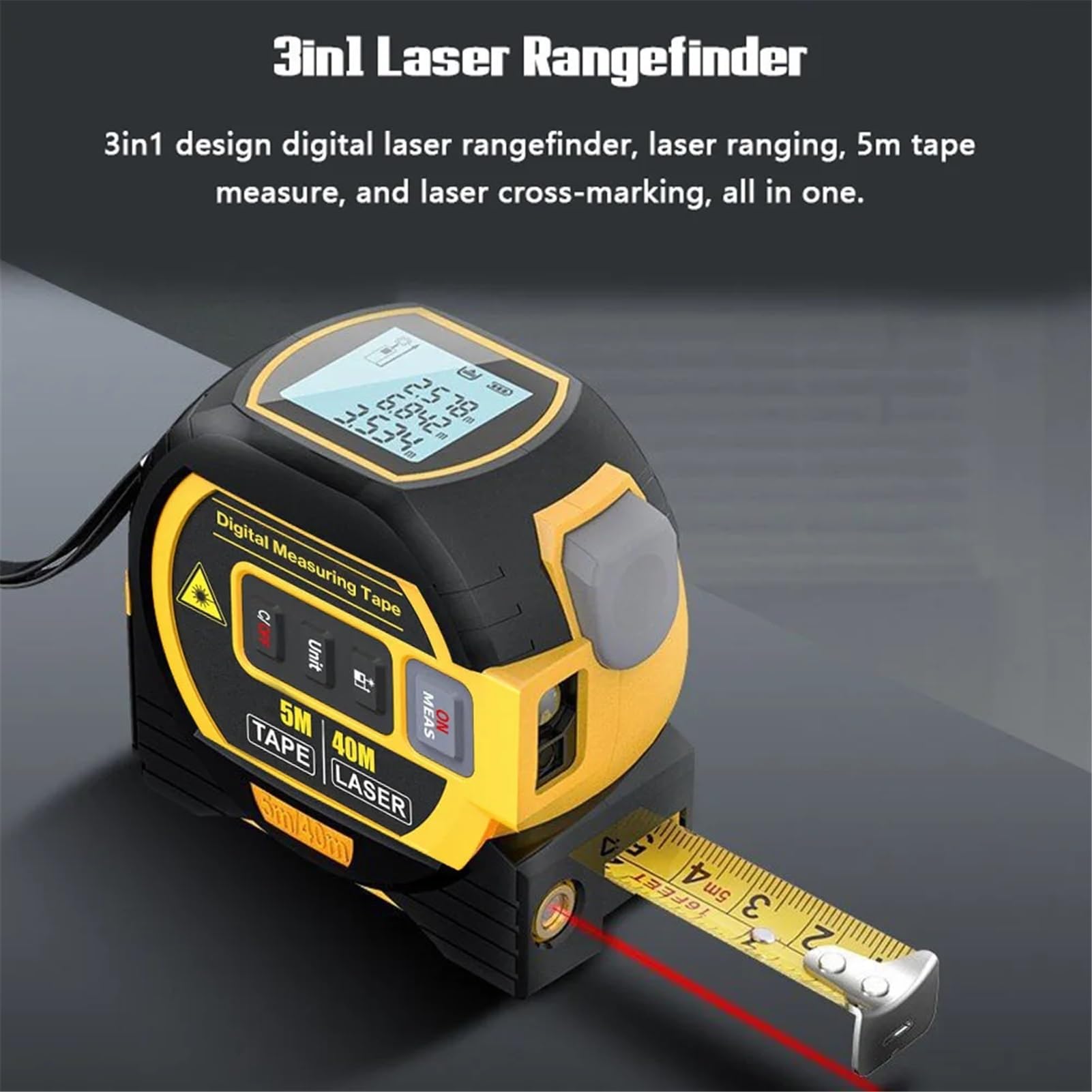Télémètre Laser 40m/60m, télémètre, mesure Laser, équipement d'arpentage, ruban à mesurer, ruban rétractable(40m)