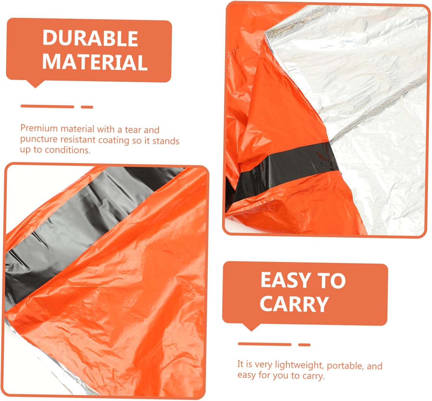 Generic Survival Gear Portable Emergency Sleeping Bags Water-Resistant PE Material