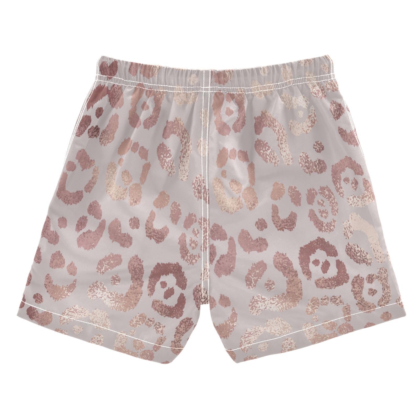 Boys Swim Trunks Toddler Swim Shorts Little Boys Swimwear Leopard Print Cheetah Rose Gold Bathing Suit Swimsuit
