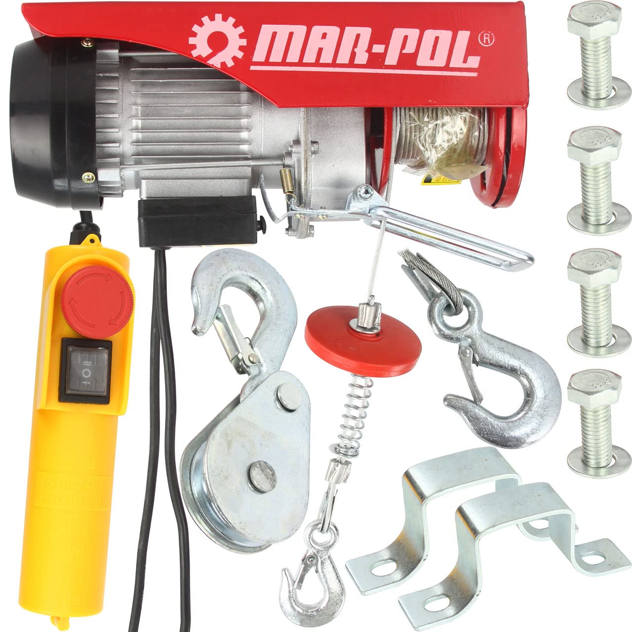 Argano elettrico Paranco sollevatore Montacarichi 150kg / 300kg 550W Verricello Corda Acciaio Ø3mm 12m/6m telecomando da Soffitto Balcone Professionale Domestico