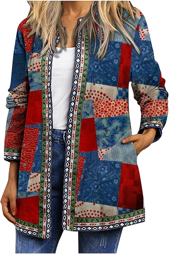 Giacca Casual Cotone Giacche Donna ORANDESIGNE Stile Vintage