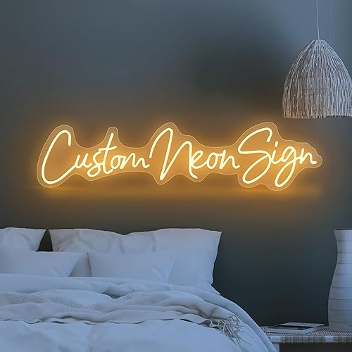 Letreros de neón personalizados, letreros LED de neón grandes personalizados para decoración de pared, dormitorio, boda, fiesta de cumpleaños, bar,