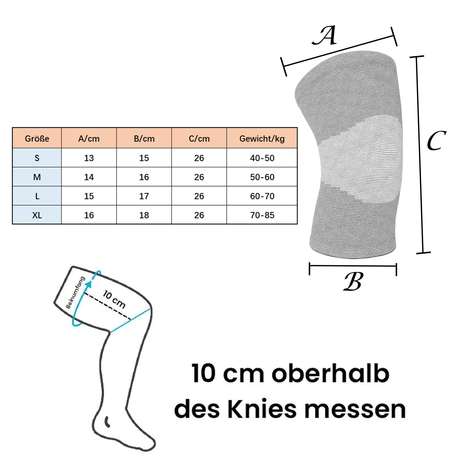 MEIION Relieve - Bambus Knie Kompressions-Bandage Kniestrümpfe Gym Unisex-Sport- und Fitness-Knieorthese Kniebandage Sport-Knieschoner Atmungsaktiv und Bequem für Damen und Herren Beige XL