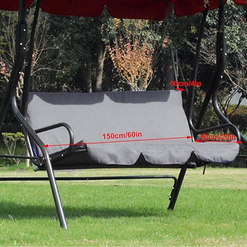 Fundas de columpio para patio al aire libre, cubierta de hamaca de 3 plazas triples, impermeable, resistente al viento, para muebles de patio (gris)