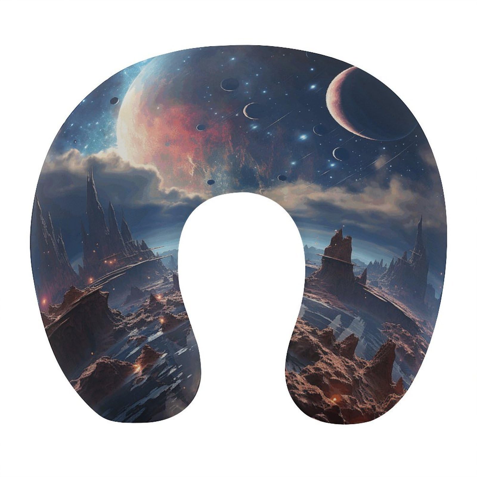 MUSM Galaxy Travel Pillow for Sleeping Comfortable Portable U Shaped Pillows for Airplane Car Train Lightweight Memory Foam Neck Pillow for Home Office Travelling