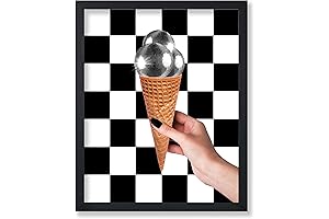 Poster Master Disco Balls Poster - Retro Ice Cream Cone Print -...