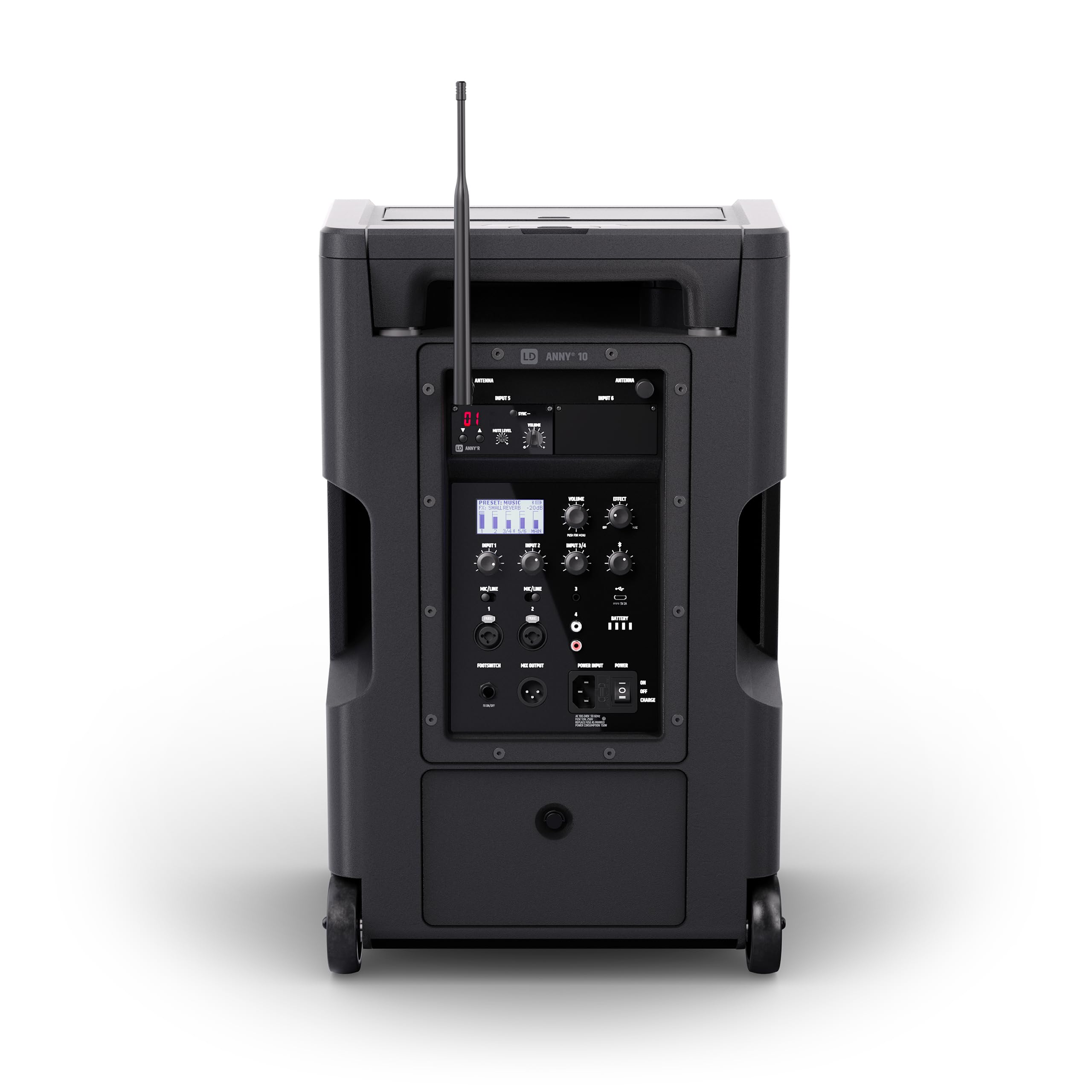 LD Systems ANNY 10 HHD B8 Enceinte de sonorisation Mobile 10 » Bluetooth avec Batterie, Table de mixage et 1x Microphone sans Fil