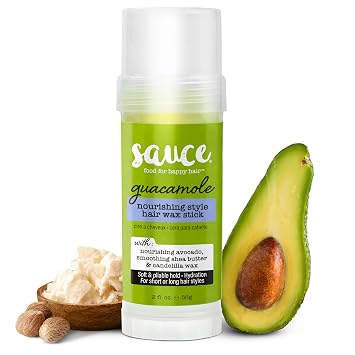 SAUCE BEAUTY Guacamole Hair Wax - Paraben & Sulfate Free, Moisturizing Avocado Oil & Shea Butter Wax for Styling Flyaway & Brittle Hair 2 oz