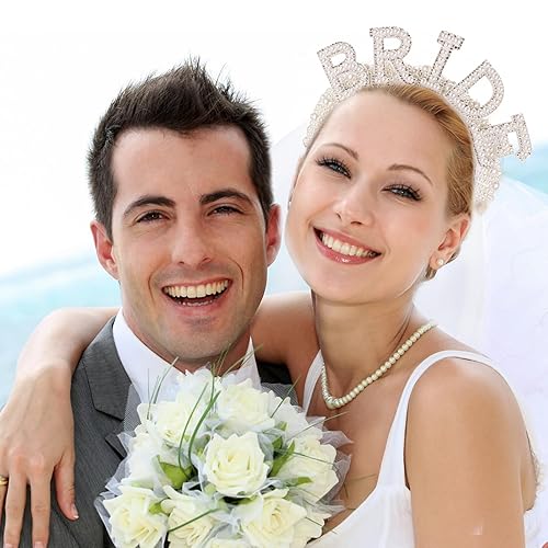 Miniatura 6 de 2 diademas de perlas para novia con velo para despedida de soltera y novia, banda para boda, despedida de soltera, fiesta, accesorios de decoración,