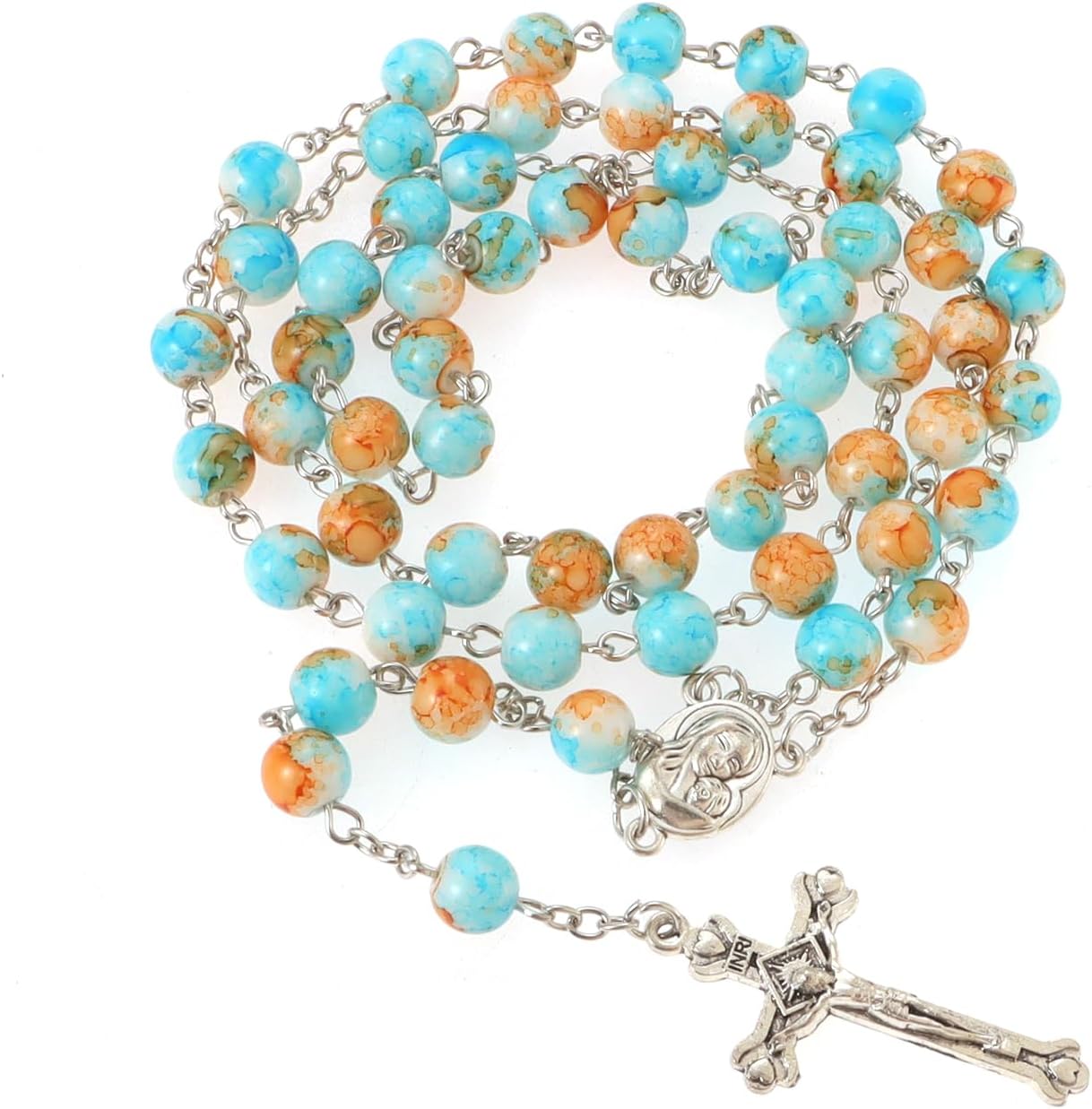 Catholic Rosary Beads for Women, Handmade Imitation Glass Pearl Rosary Necklace With Crucifix Cross, First Communion Gifts, Wall Crosses Christian Gifts - Image 6