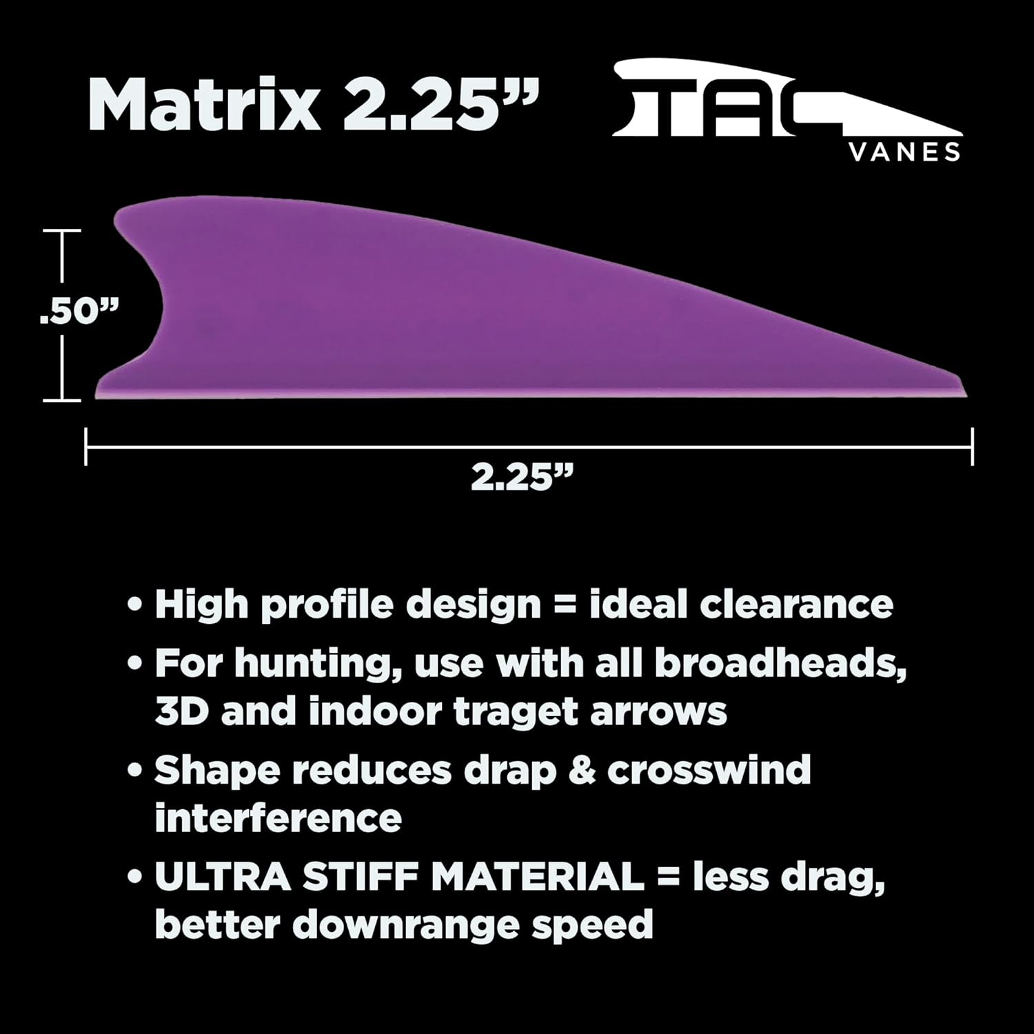 TAC Vanes Matrix Shield Cut Vanes, Vanes for Archery Bowhunting and Recreational Shooting