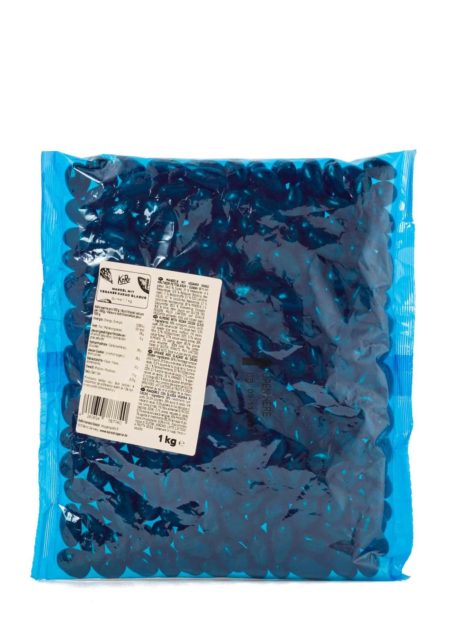 KoRo - Vegane Schokomandeln 1 kg - Zarte Kakaoglasur - Herrlich schokoladig - Knackige Mandeln