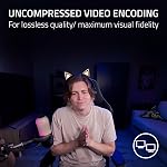 Razer Kiyo V2 Webcam en streaming : 4K 30 FPS, 1080p 60 FPS - AI Auto-Framing motorisé - Microphone intégré - Verre à angle ultra large - Protection des renseignements personnels - Fonctionne avec OBS, Xsplit, Discord, Zoom, Équipes - blanc