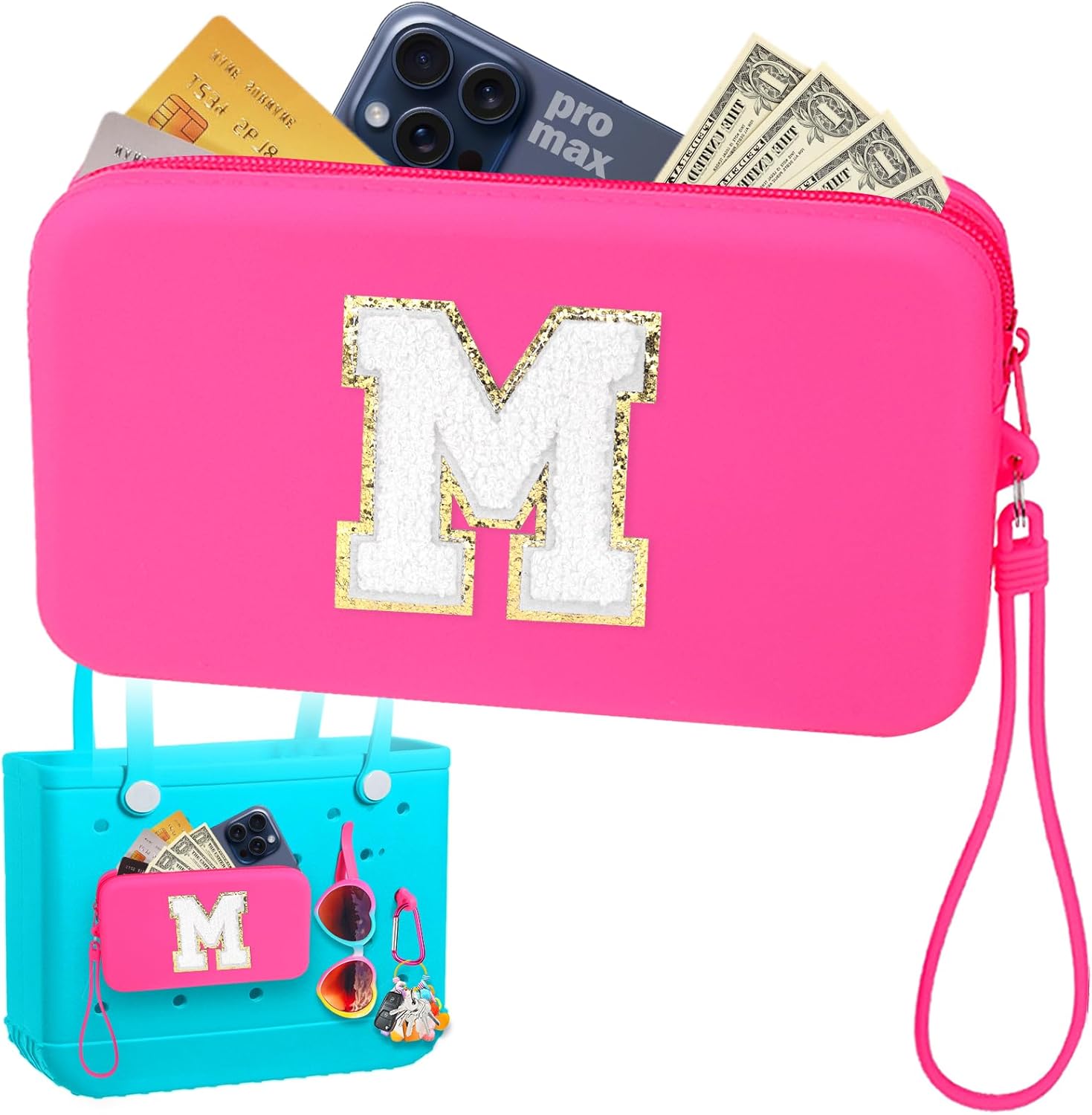 Mity rain Silicone Letter Bags for Bogg Bag Phone Holder-Accessories Set for Bogg Bag Towel Embroidery Bag for Bogg Bag Divider Large Capacity Silicone Zipper Bag for Beach Bags Tote Bag A-Z (M) Pink Mity rain Silicone Letter Bags for Bogg Bag Phone Holder-Accessories Set for Bogg Bag Towel Embroidery Bag for Bogg Bag Divider Large Capacity Silicone Zipper Bag for Beach Bags Tote Bag A-Z (M) Pink
