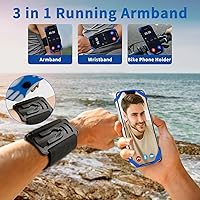Vista 2 de Soporte de teléfono 3 en 1 para correr, muñequera, soporte para bicicleta, rotación de 360° y desmontable, apto para todos los teléfonos de 4.5-7
