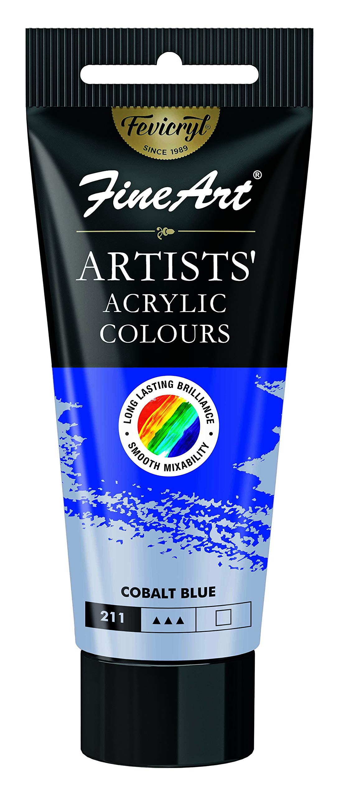 Fine Art Pidilite Fevicryl 40 ml Artists Water Based Acrylic Colour Tube for Painting on Canvas(Cobalt Blue) |Acrylic Tube colours for Professionals,Students, Artists| Rich Blue Pigment,Wash Proof
