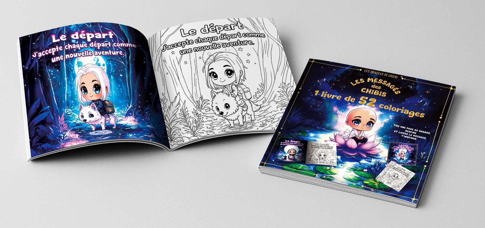 Livre de coloriage - Les messages des Chibis: 1 livre de 52 coloriages