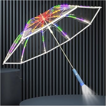 Led Umbrella Colorful Led Clear Umbrellas With Flashlight,Long Handle Transparent Flashlight Light Up Umbrella,for Wedding photography party birthday christmas gifts