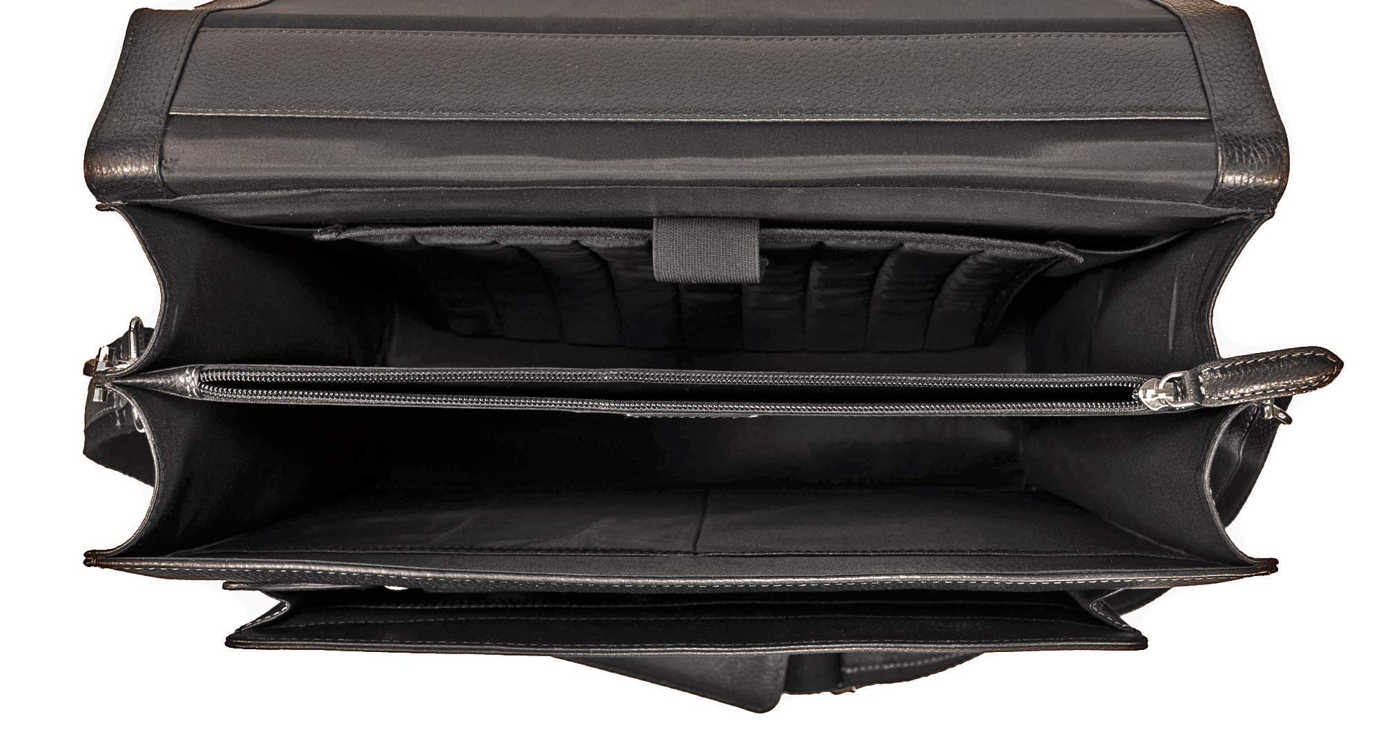 Fa.Volmer® Borsa da uomo in vera pelle per Notebook #Bag16208 in colore marrone e nero