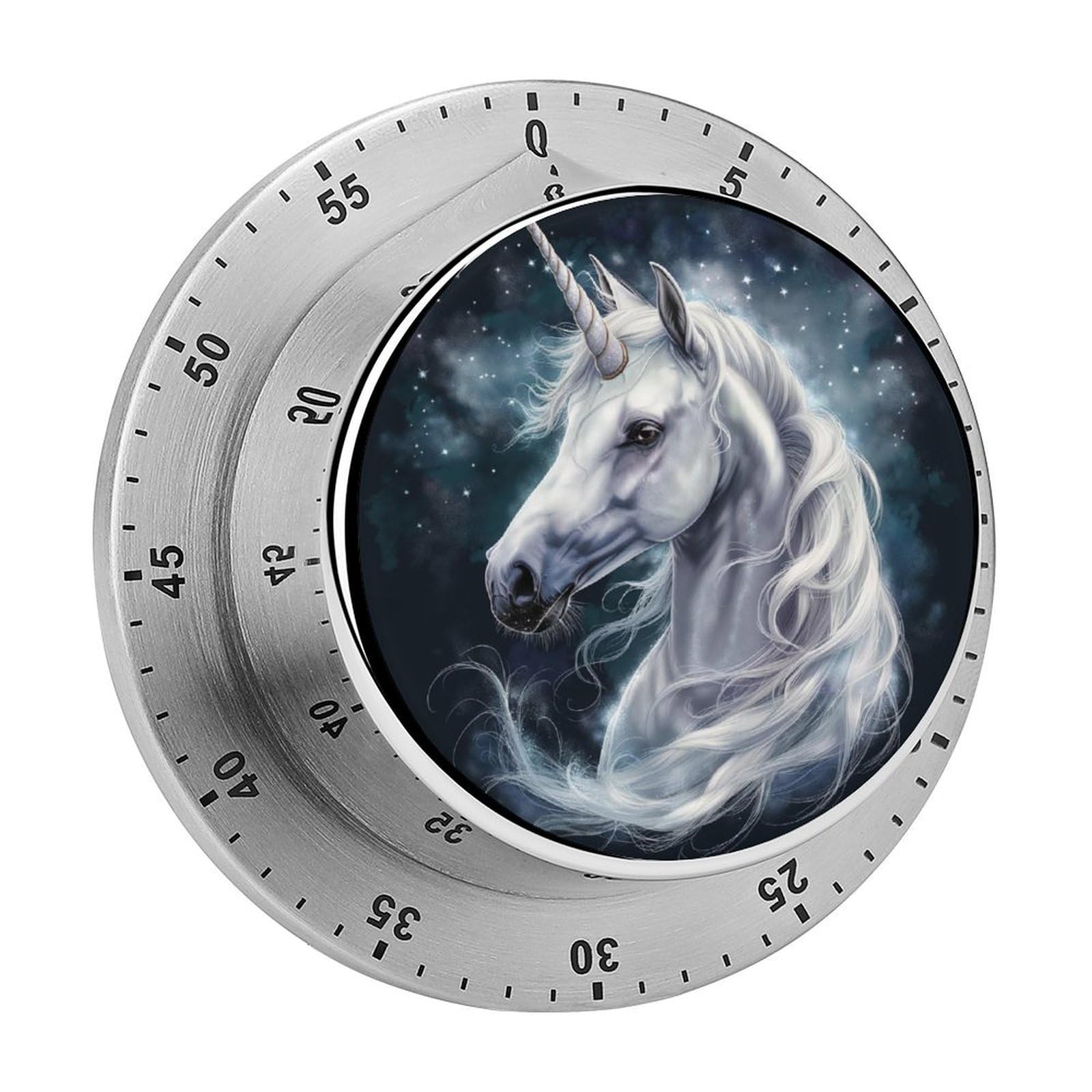 White Unicorn Kitchen Timer Magnetic Countdown Countup Timer for Cooking Baking 8x8cm