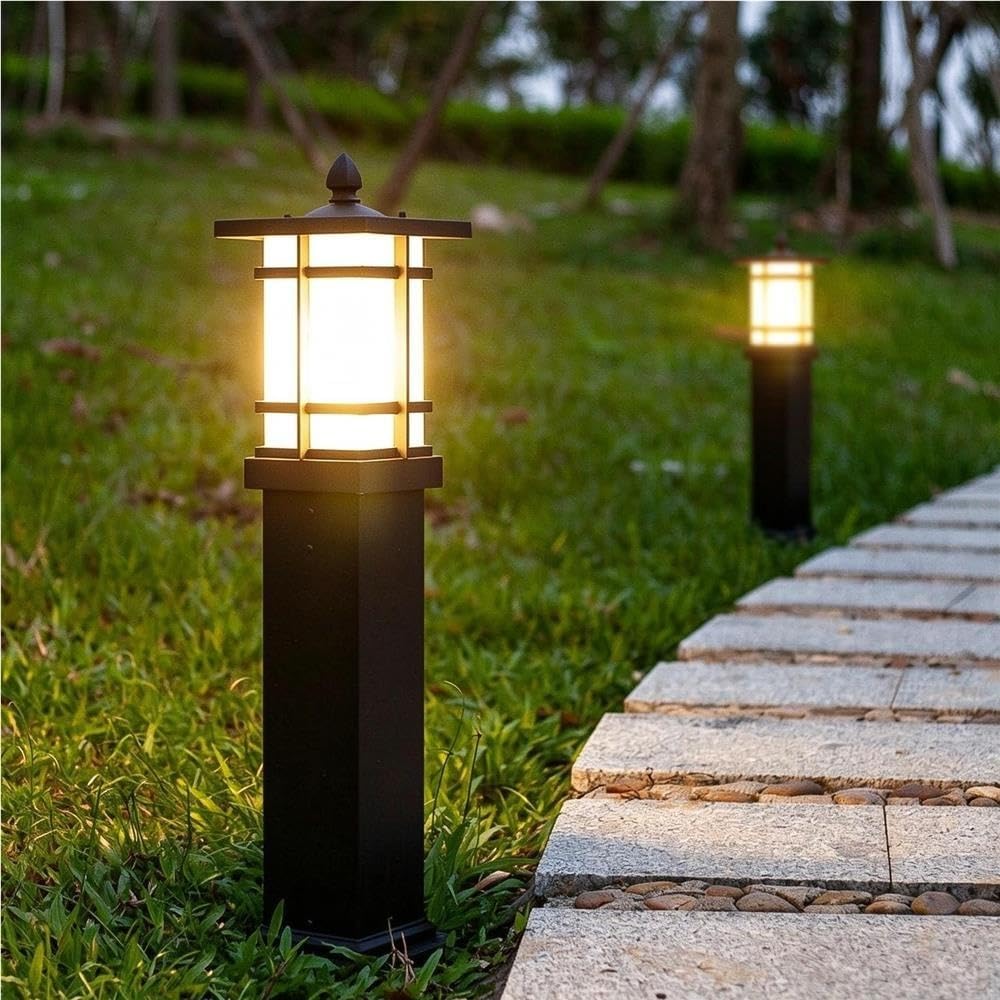 Outdoor Impermeabile Luci Bollard Vintage Alluminio Palo Paesaggistico