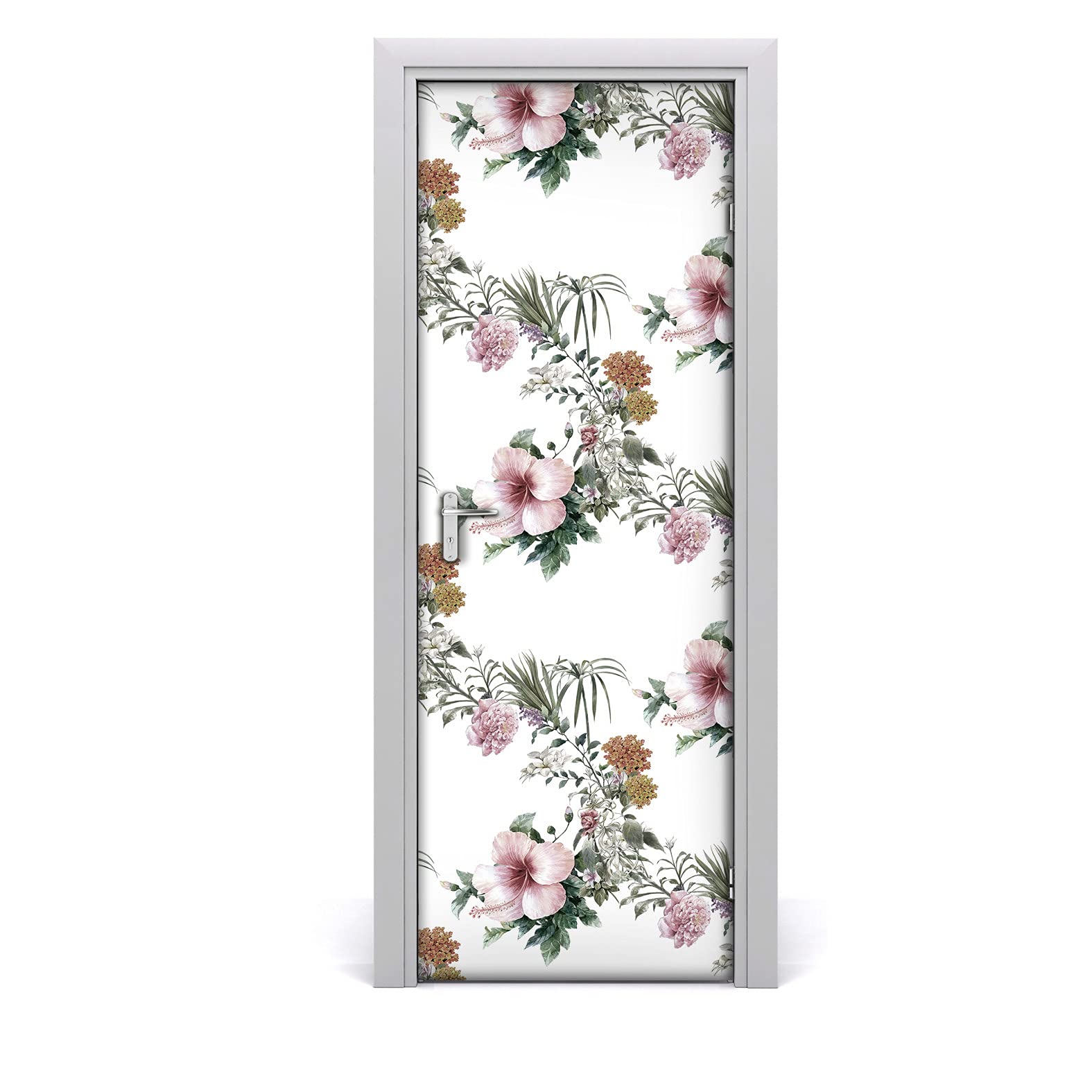 Décoration imperméable pour la porte motif hibiscus floral amovible