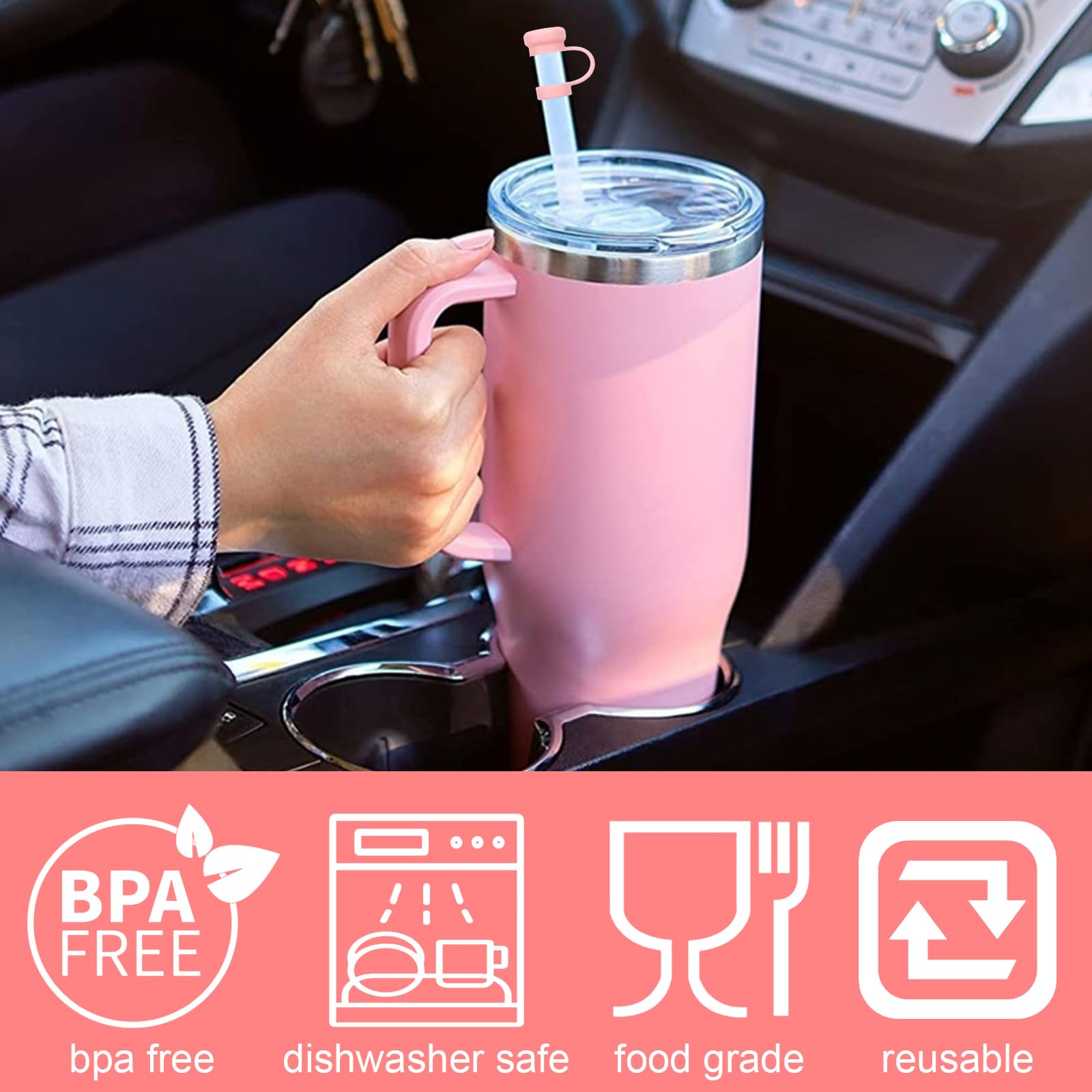 6 Cannucce Lunghe Per Stanley Cup + 6 Protezioni Silicone - Kit Accessori Con Spazzole Di Pulizia - Foto 10