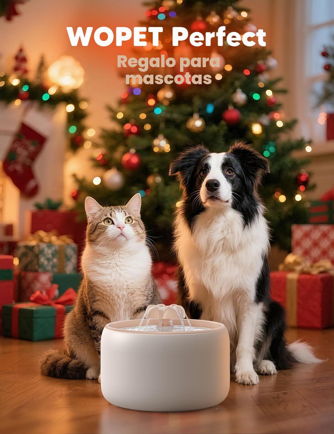 WOPET Fuente de agua de cerámica premium para gatos W03 Lite, fuente de agua automática para mascotas de 3L/2,863.3 g para gatos y perros, apta para lavavajillas, fuente de lujo para gatos con bomba
