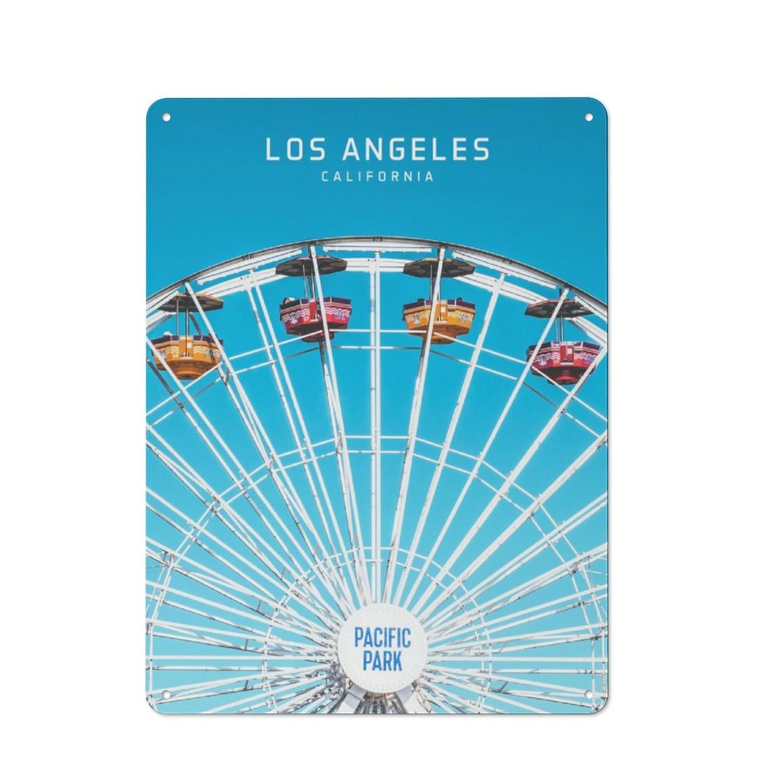 Junmoney Los Angeles Us Workshop Style Tin Sign 40X30cm, Garage Wall Decor For Tool Room, Garage, Studio Or Home Bar