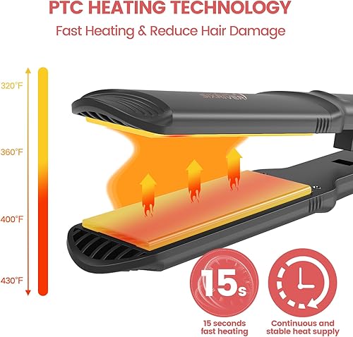 Miniatura 5 de Engarzadora de cabello para mujeres, rizador de pelo, plancha rizadora 4 en 1, placas de hierro plano de cerámica, herramienta de pelo