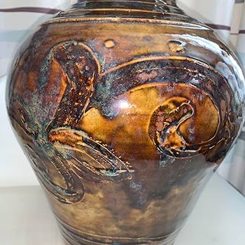 ◉本日限定◉ 照屋窯　照屋佳信　大壺　花瓶　指描き　やちむん Amazon.co.jp: 照屋窯 照屋佳信 大壺 花瓶 指描き やちむん