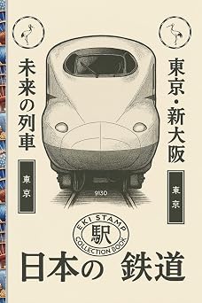 Shinkansen Inspired Eki Stamp Passport Japan High-Speed Rail Journal Track Your Journey with Eki Stamps from Tokyo to Osaka 120 Pages for Station Imprints, Travel Notes & Bullet Train Memories