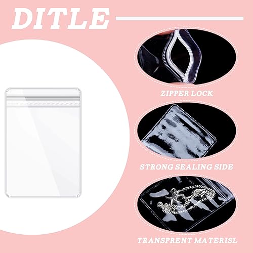 Miniatura 5 de 160 bolsas de PVC de plástico antideslustre, bolsas de almacenamiento de joyas transparentes, bolsas organizadoras de joyas, bolsas pequeñas con