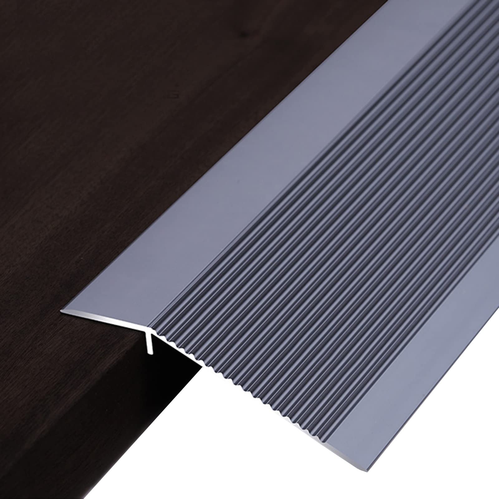 Floor Transition Strips, Multicolor Aluminum Alloy Door Threshold Transition Strip for Uneven Floor(Grey)