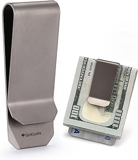 Titanium Money Clip for Men, Large Slim Money Cards Clips, 4 in 1 Multifunction